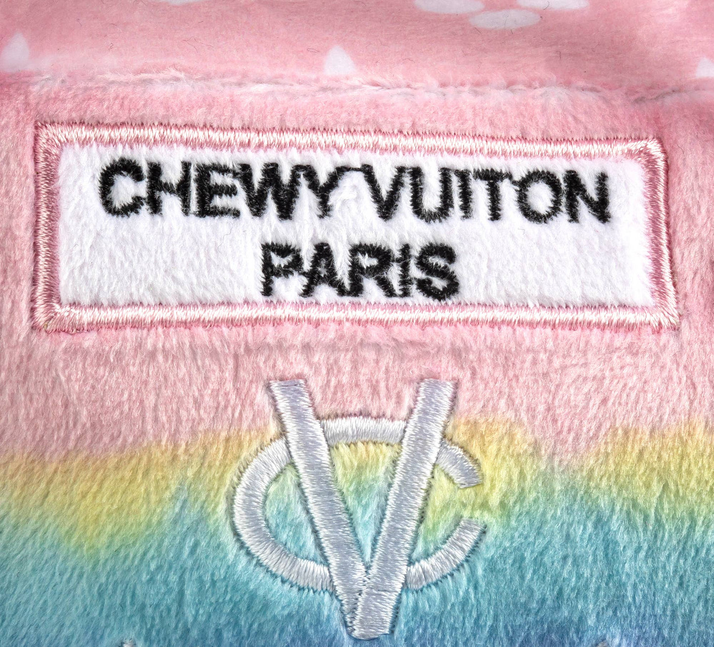 Pink Ombre Chewy Vuiton Handbag | Plush Squeaker Dog Toy