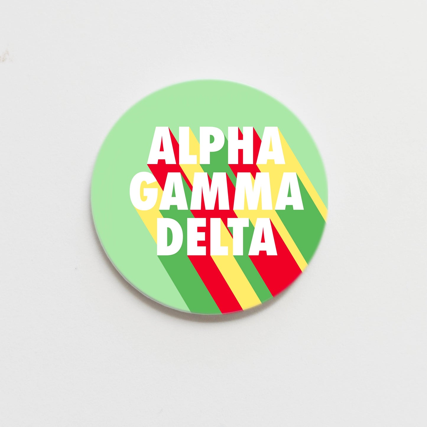 Alpha Gamma Delta Bold Greek Button - 2.25 inch