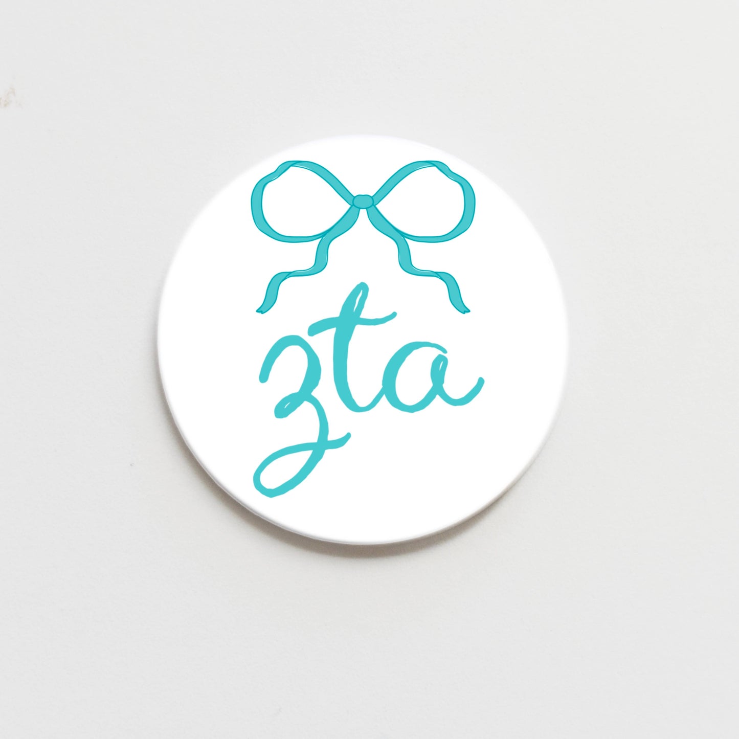 Zeta Tau Alpha Greek Bow Button - 2.25 inch