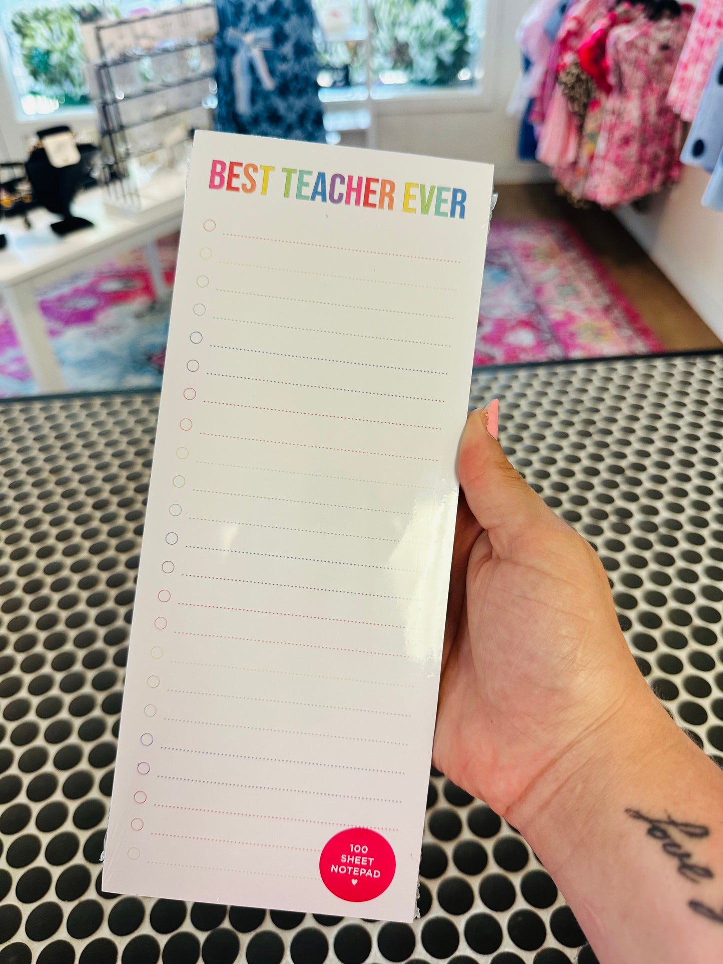 Best Teacher Ever List Pad