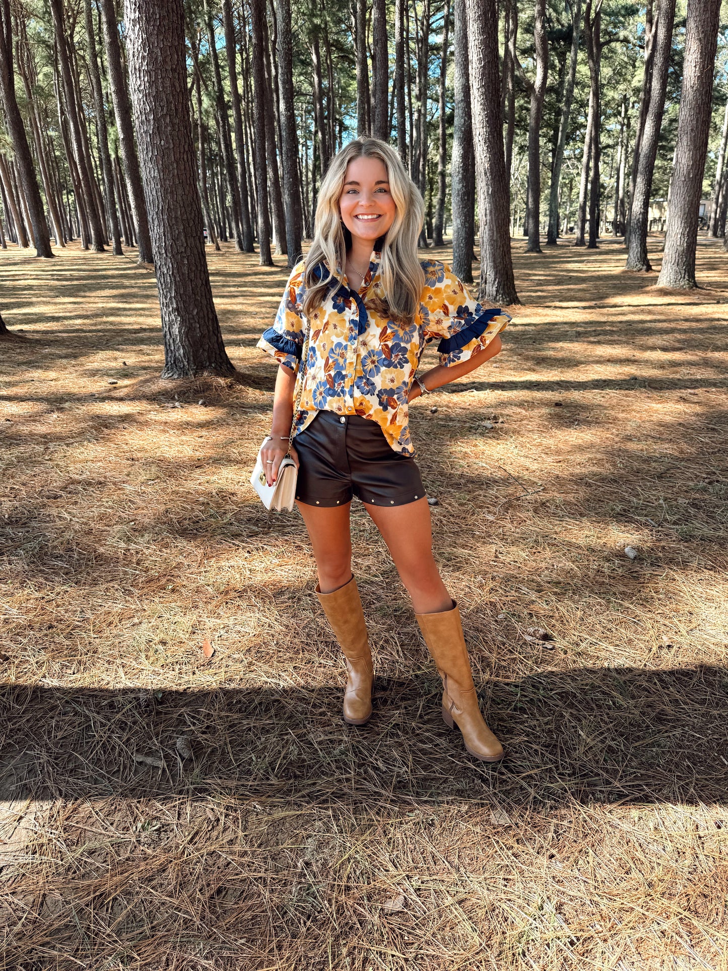 Zoey Yellow and Navy Shirt