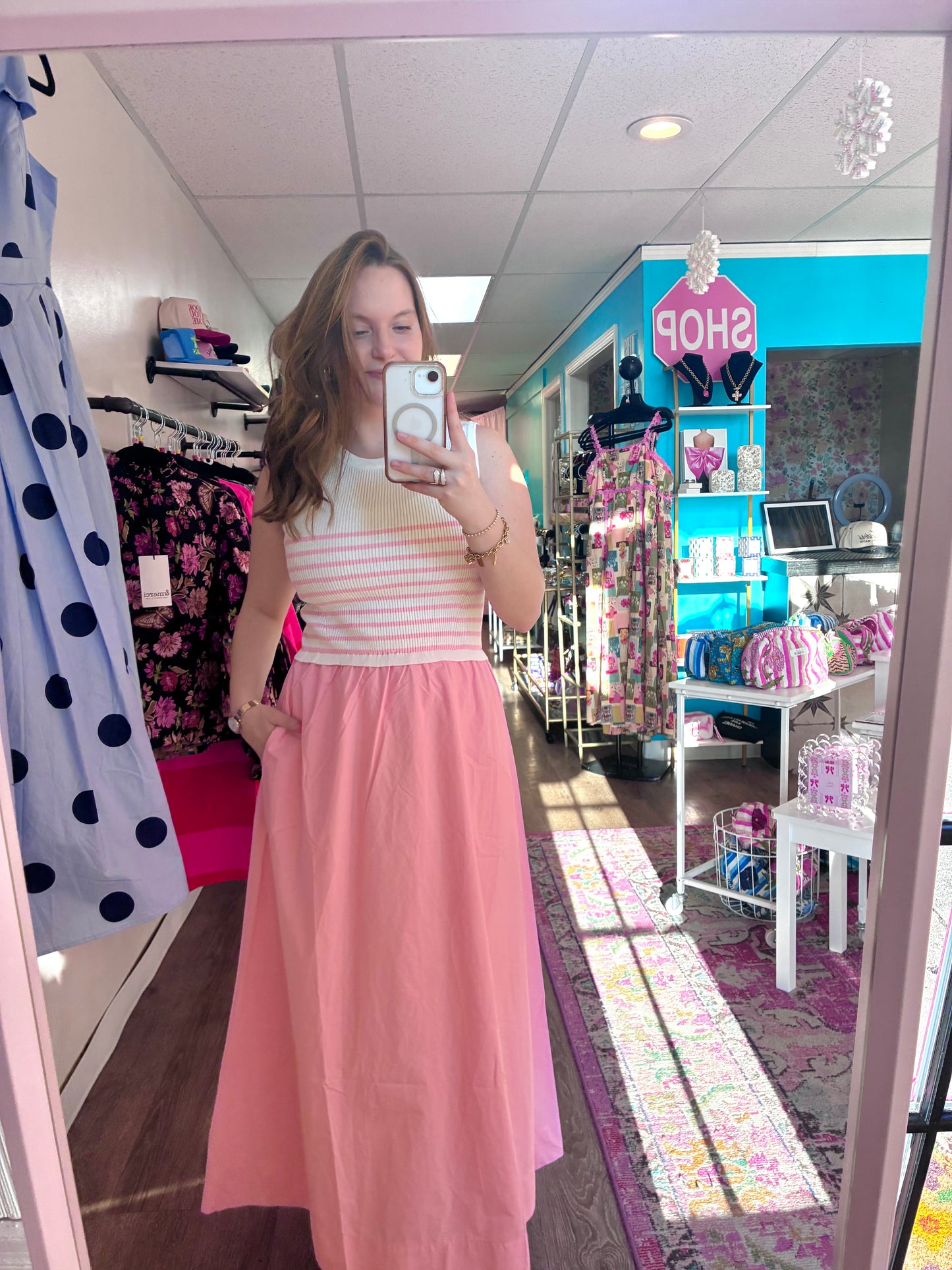 Ada Pink Sleeveless Dress