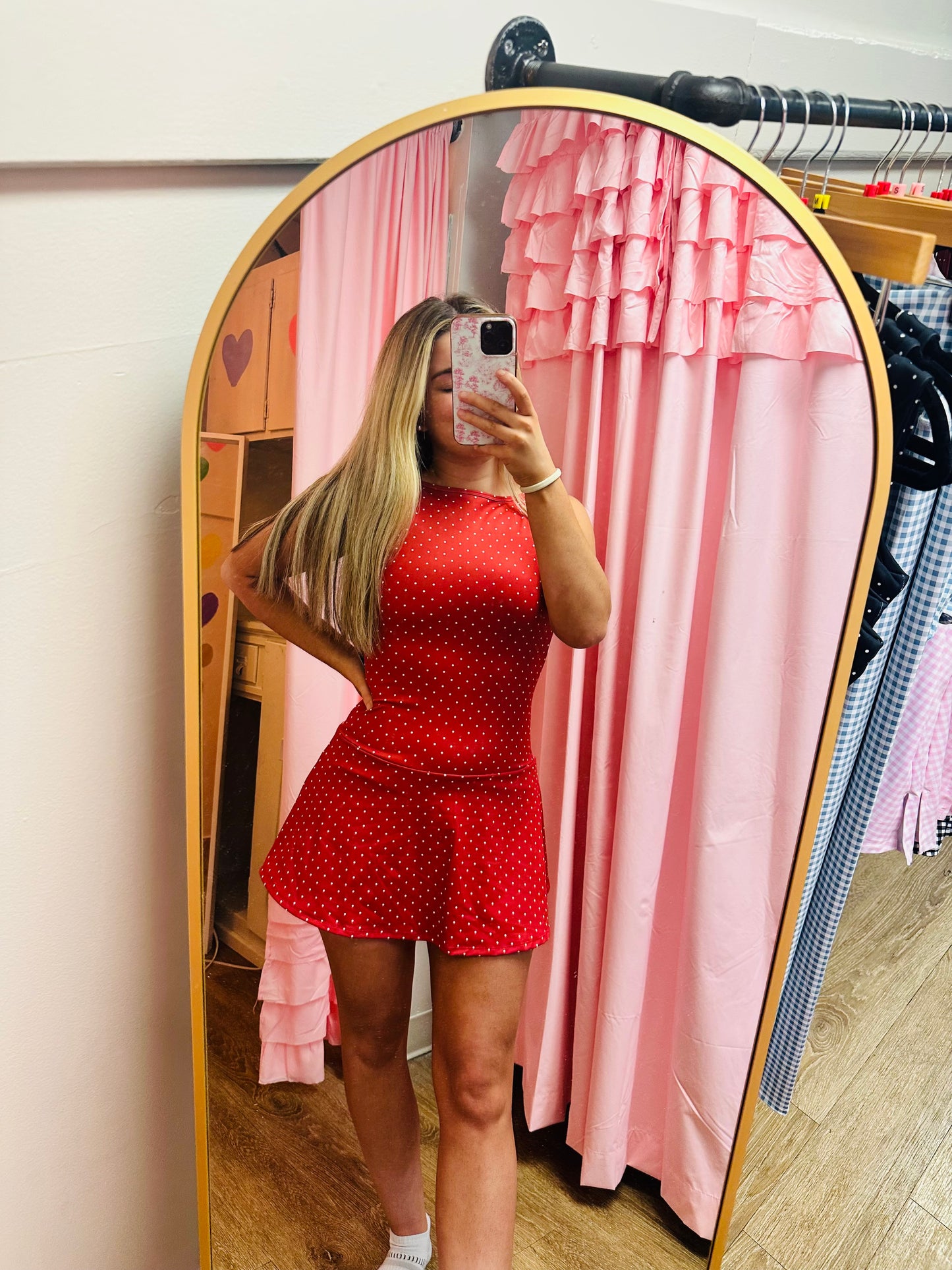 Red Polka Dot Athletic Dress