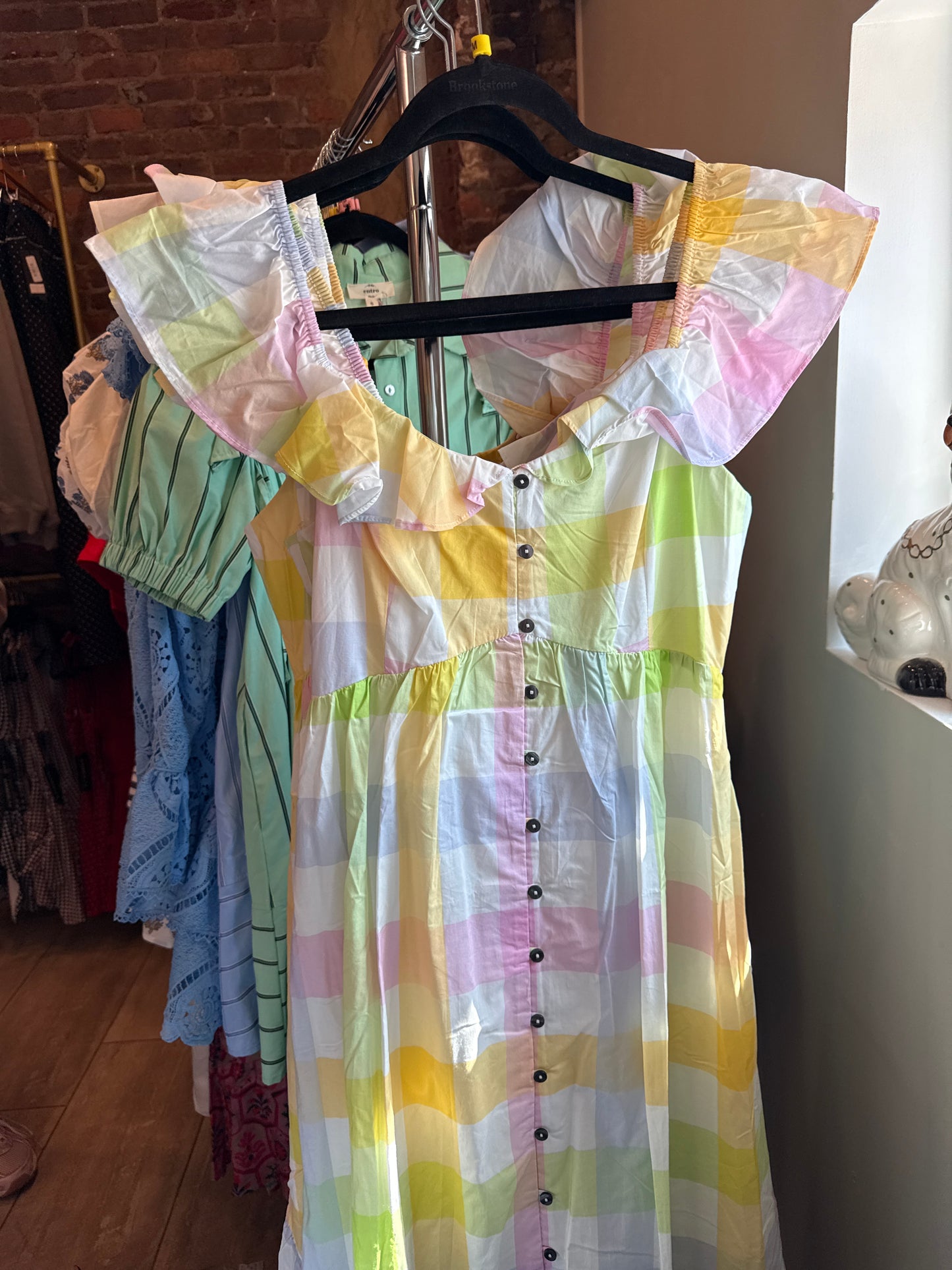 Anna Block Pastel Button Up Dress