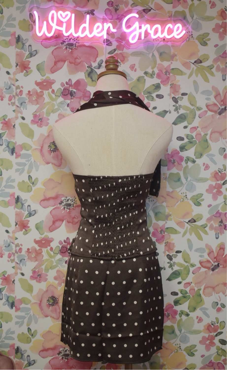 Brown & Cream Polka Dot Set