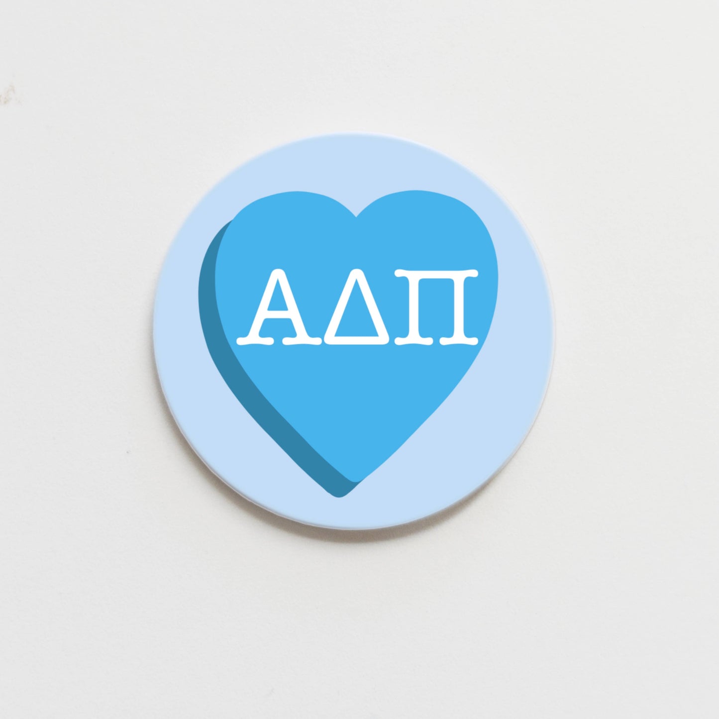 Alpha Delta Pi Greek Conversation Heart Button - 1.50 inch
