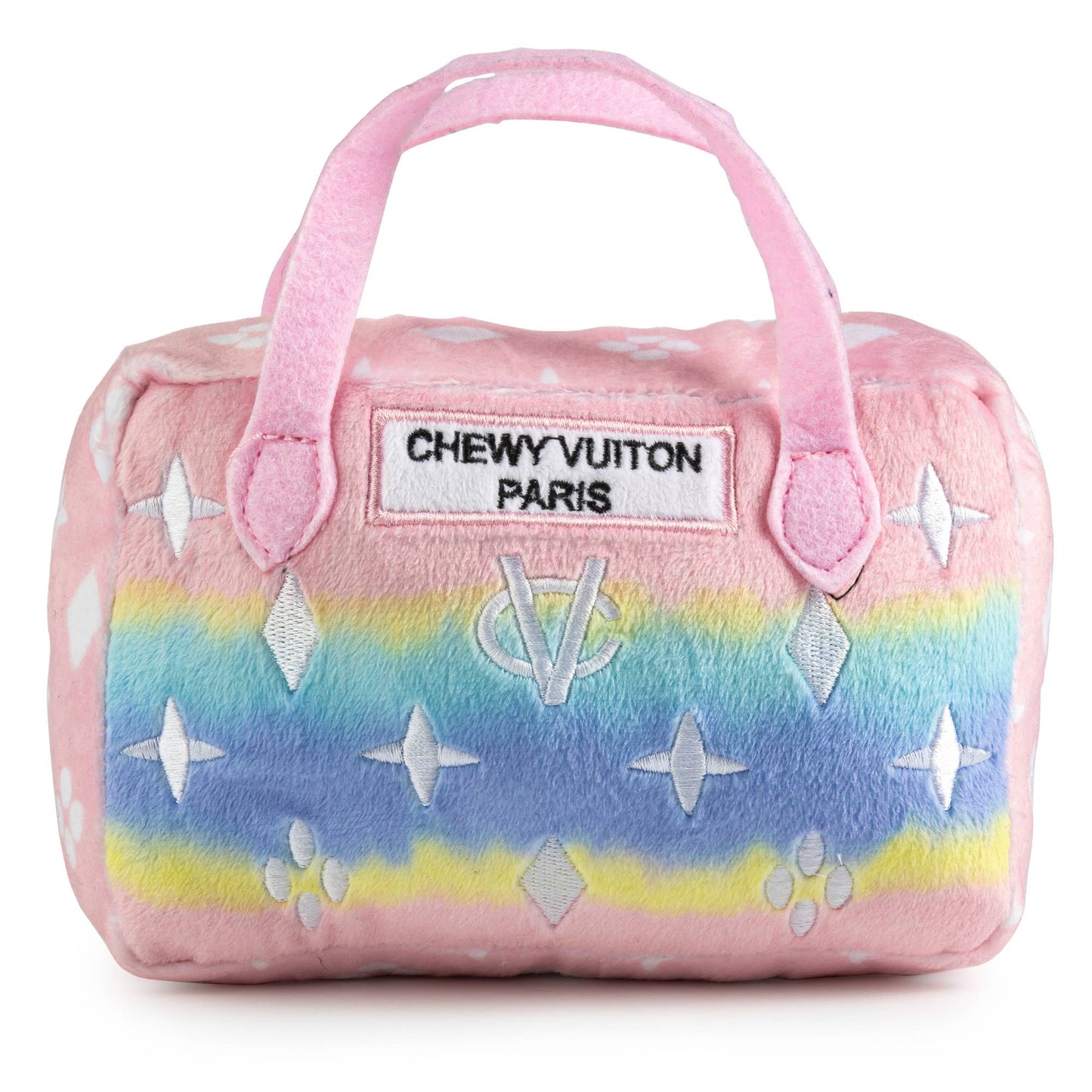 Pink Ombre Chewy Vuiton Handbag | Plush Squeaker Dog Toy
