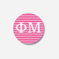 Phi Mu Stripes Button