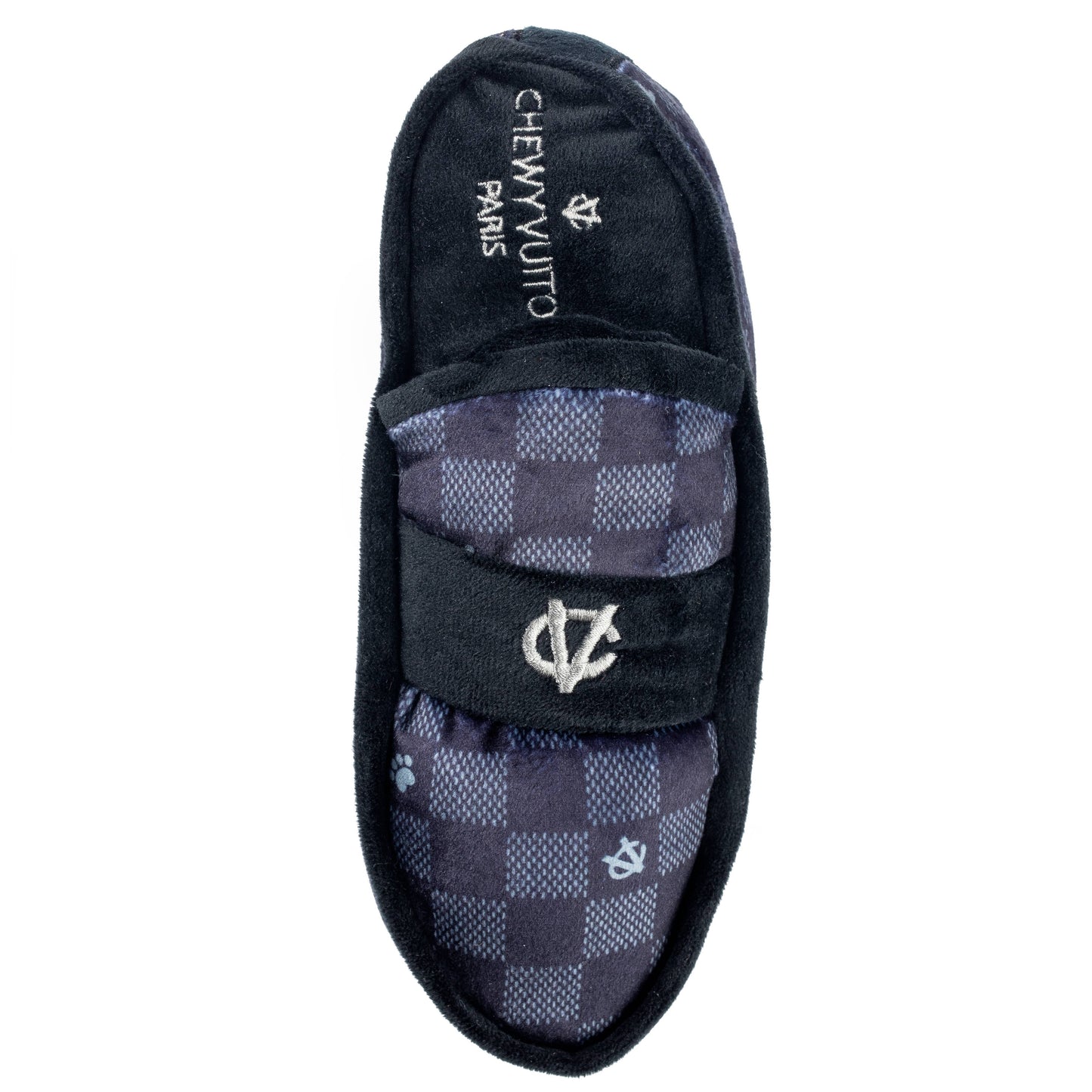 Black Checker Chewy Vuiton Loafer  | Squeaker Dog Toy
