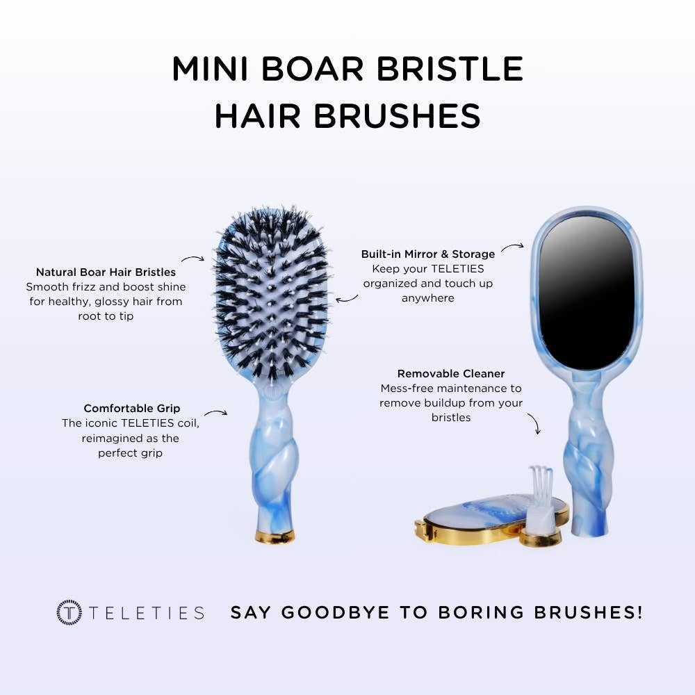 Mini Boar Bristle Hair Brush (Tide & True)