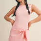 Gingham Print Sleeveless Wrap Tie Front Dress