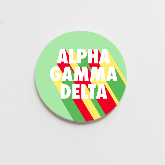Alpha Gamma Delta Bold Greek Button - 2.25 inch