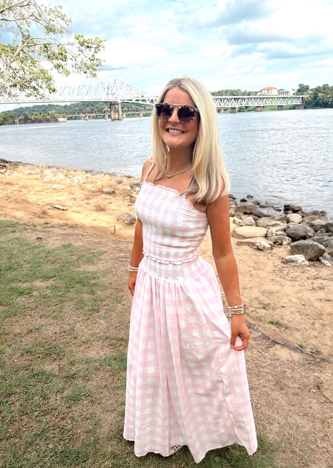 Pink & White Gingham Set