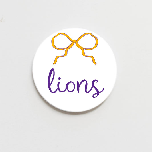 University of North Alabama Bow Button - 2.25 inch