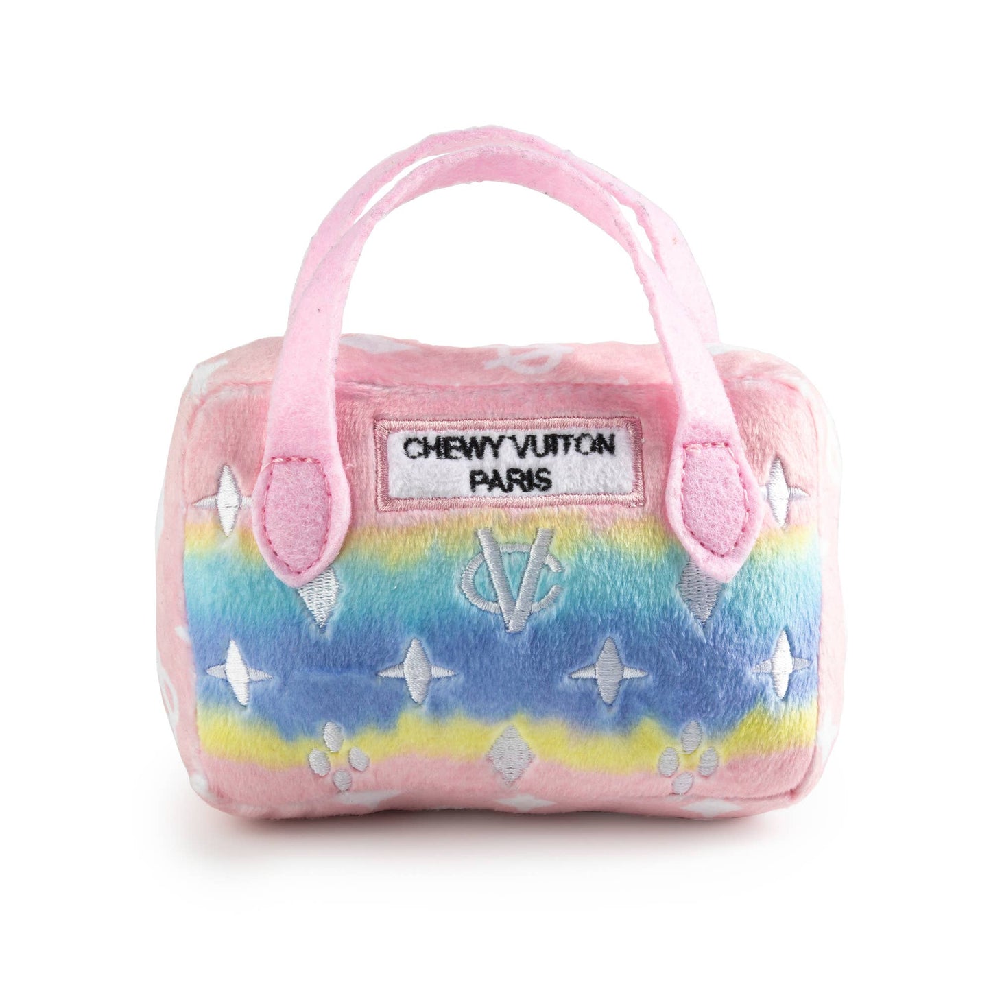 Pink Ombre Chewy Vuiton Handbag | Plush Squeaker Dog Toy