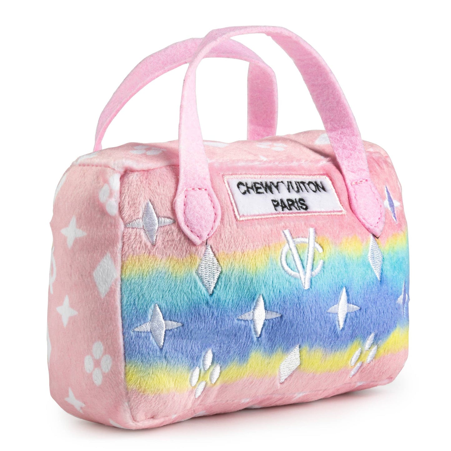 Pink Ombre Chewy Vuiton Handbag | Plush Squeaker Dog Toy