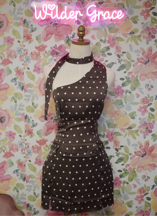 Brown & Cream Polka Dot Set