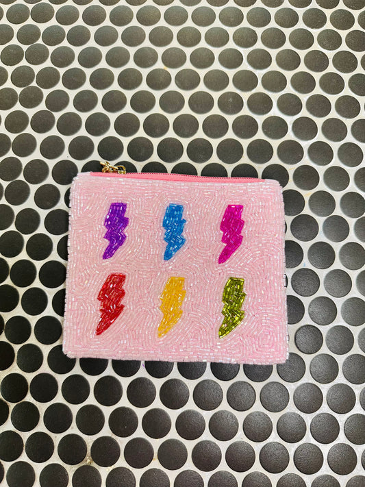 Multi Colored Lightening Bolt Coin Purse