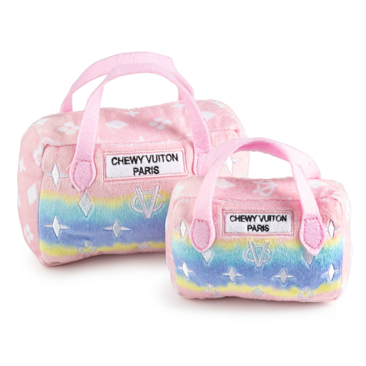 Pink Ombre Chewy Vuiton Handbag | Plush Squeaker Dog Toy