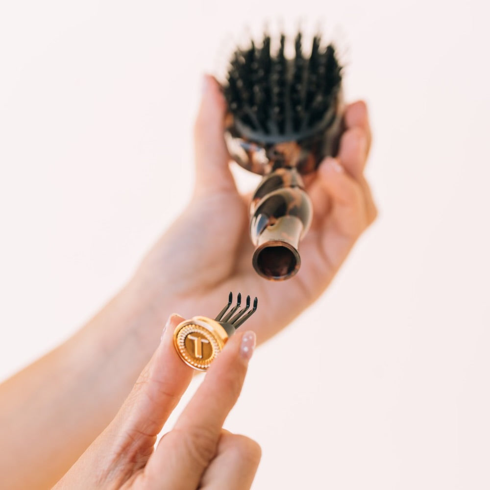 Mini Boar Bristle Hair Brush (Tortoise)