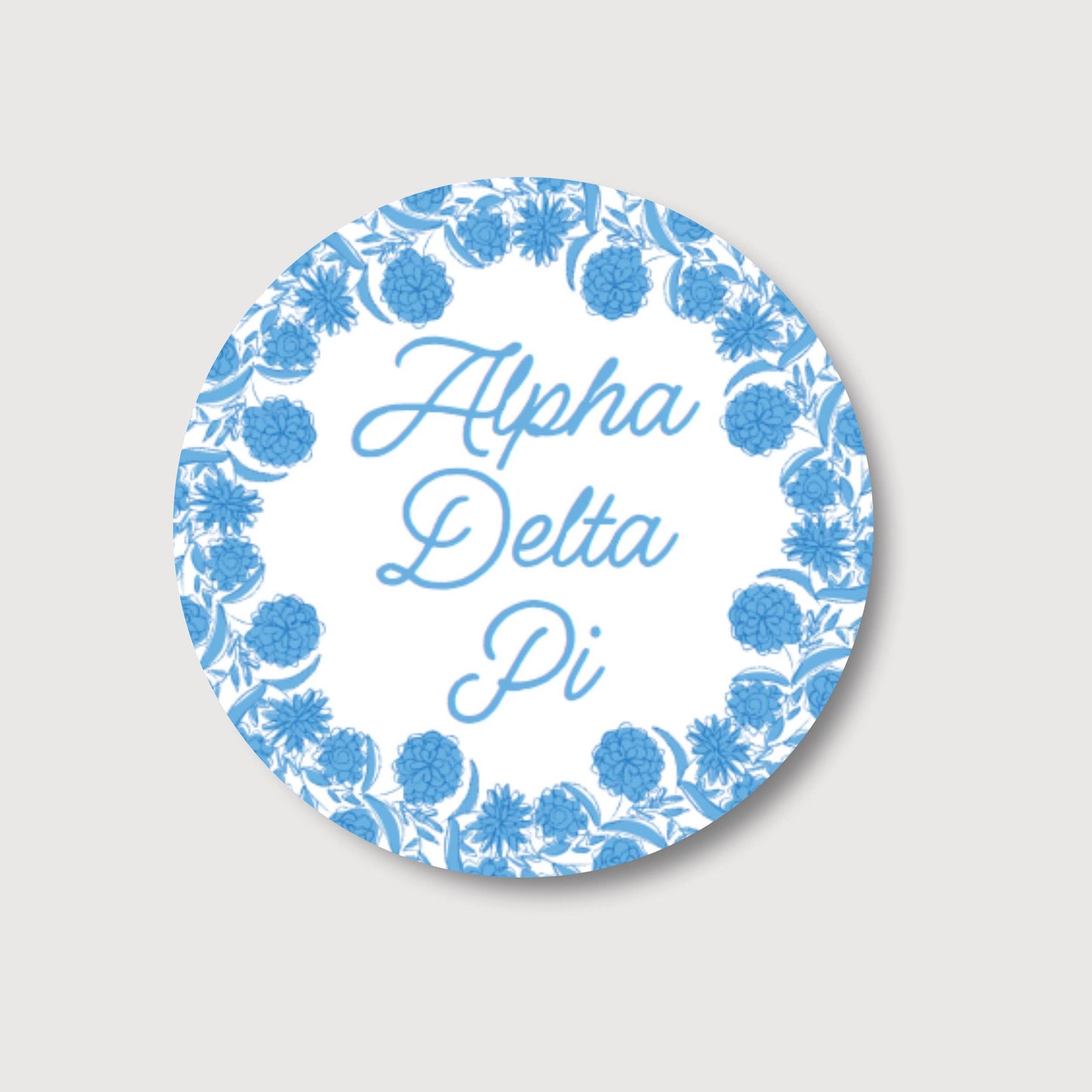 Alpha Delta Pi Flower Ring Button- 2.25 inch