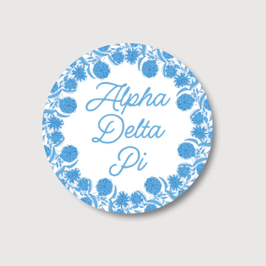 Alpha Delta Pi Flower Ring Button- 2.25 inch