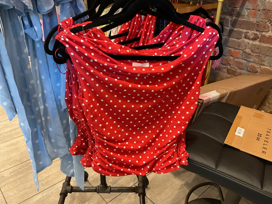 Red Polka Dot Off Shoulder