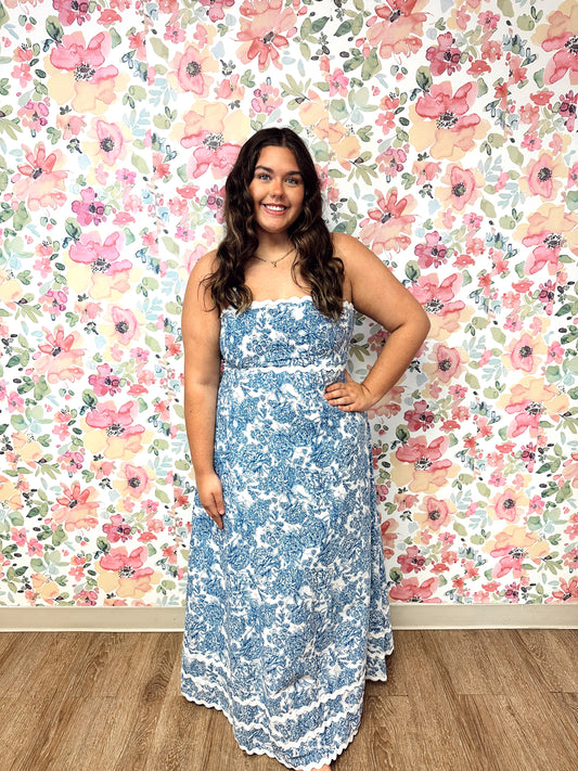 Kacie Blue Ric Rac Dress