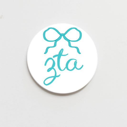 Zeta Tau Alpha Greek Bow Button - 2.25 inch