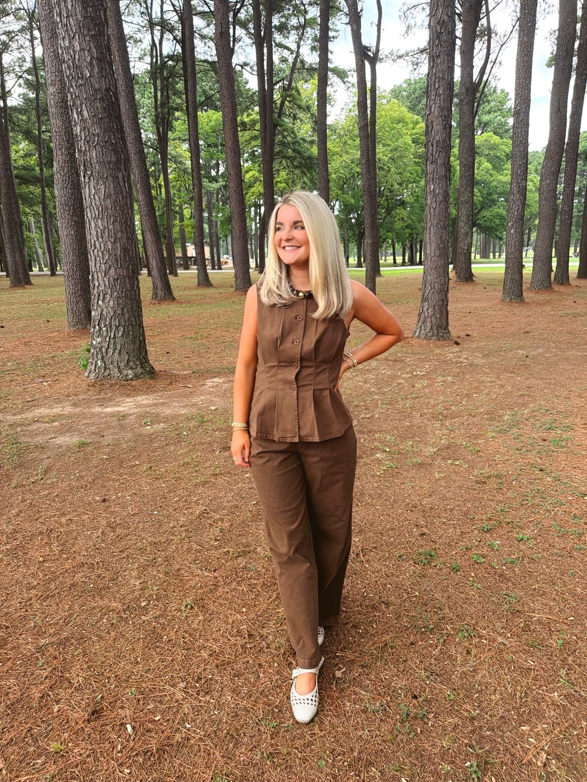 Brown High Waisted Barrel Jeans