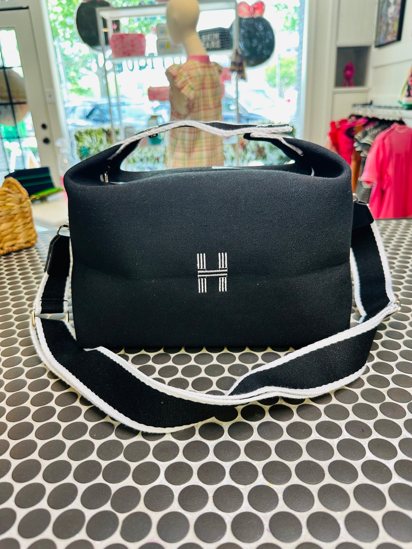 Large H Cosmetic Bags W/ Strap