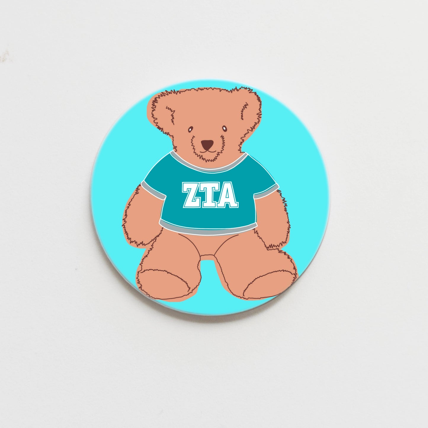 Zeta Tau Alpha Teddy Bear Button- 3.00 inch