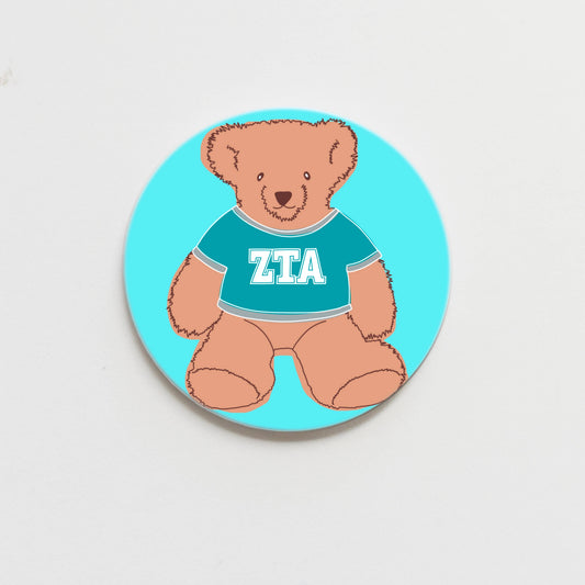 Zeta Tau Alpha Teddy Bear Button- 3.00 inch