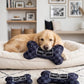 Black Checker Chewy Vuiton Bone  | Squeaker Dog Toy