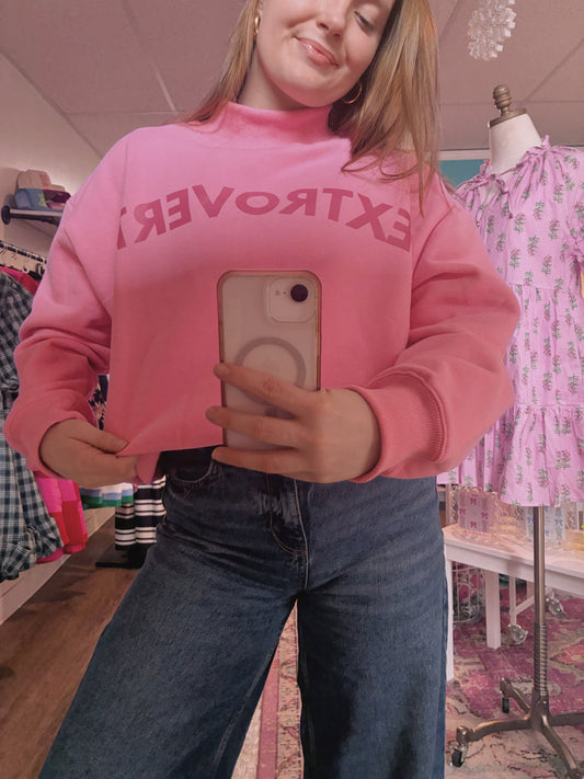 EXTROVERT Mock Neck Pullover