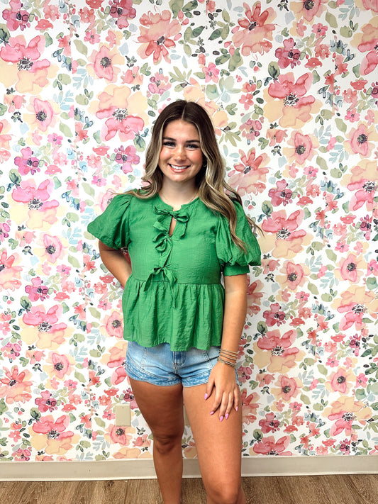Molly Green Bow Shirt