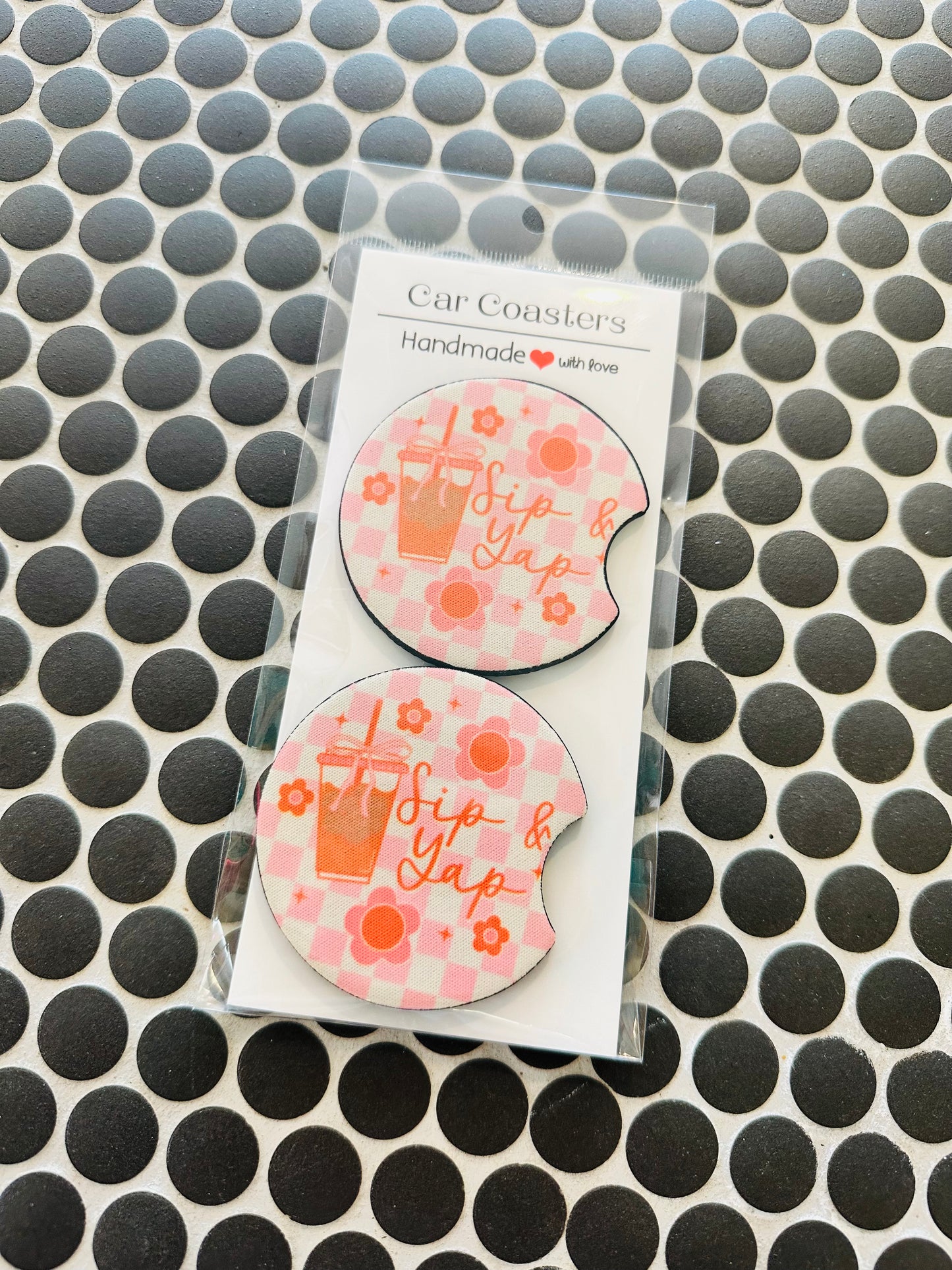Sip and Yap Car Coasters