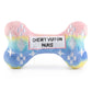 Pink Ombre Chewy Vuiton Bone Squeaker Dog Toy