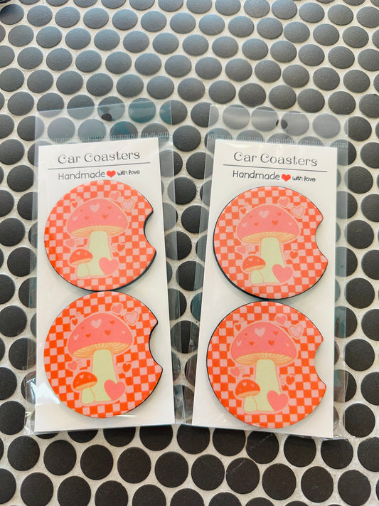 Mushroom Car Coasters