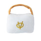 White Chewy Vuiton Purses | Plush Squeaker Dog Toy