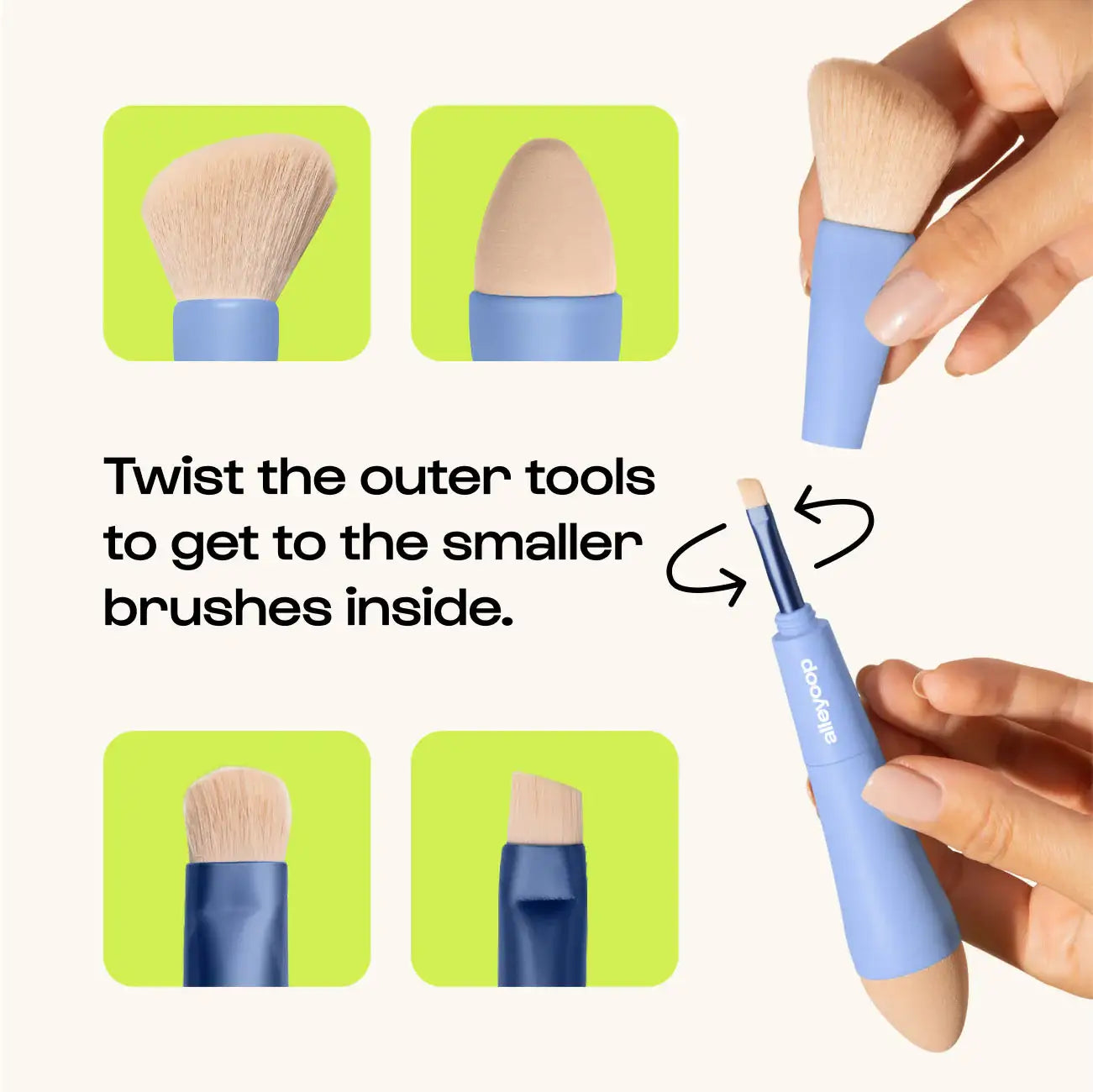 ALLEYOOP MULTI-TASKER 4-IN-1 MAKEUP BRUSH