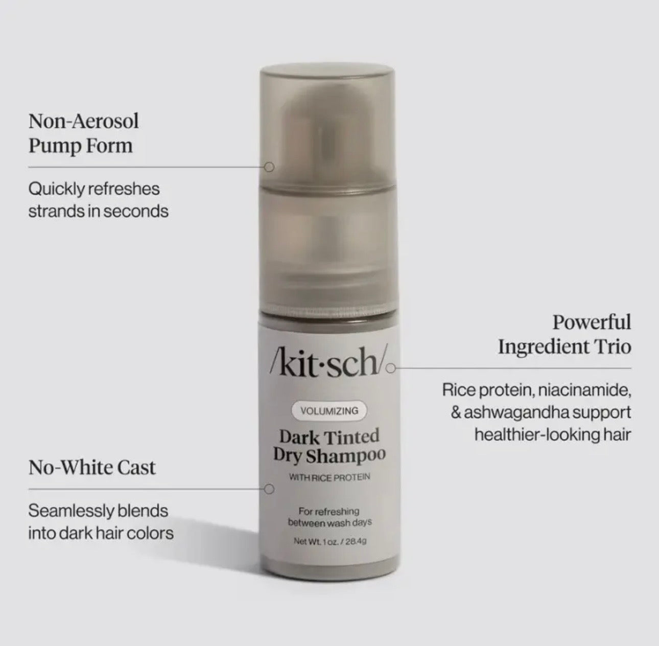 Volumizing Rice Protein Dry Shampoo - Dark Tinted 1oz