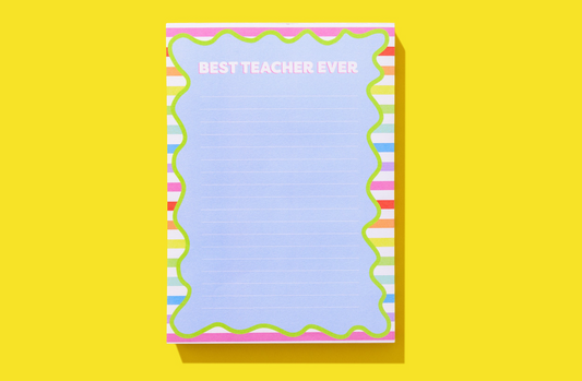 Wavy Best Teacher Note Pad