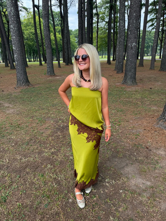 Brown & Green Laced Set