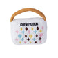 White Chewy Vuiton Purses | Plush Squeaker Dog Toy