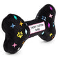 Black Monogram Chewy Vuiton Bone  | Squeaker Dog Toy