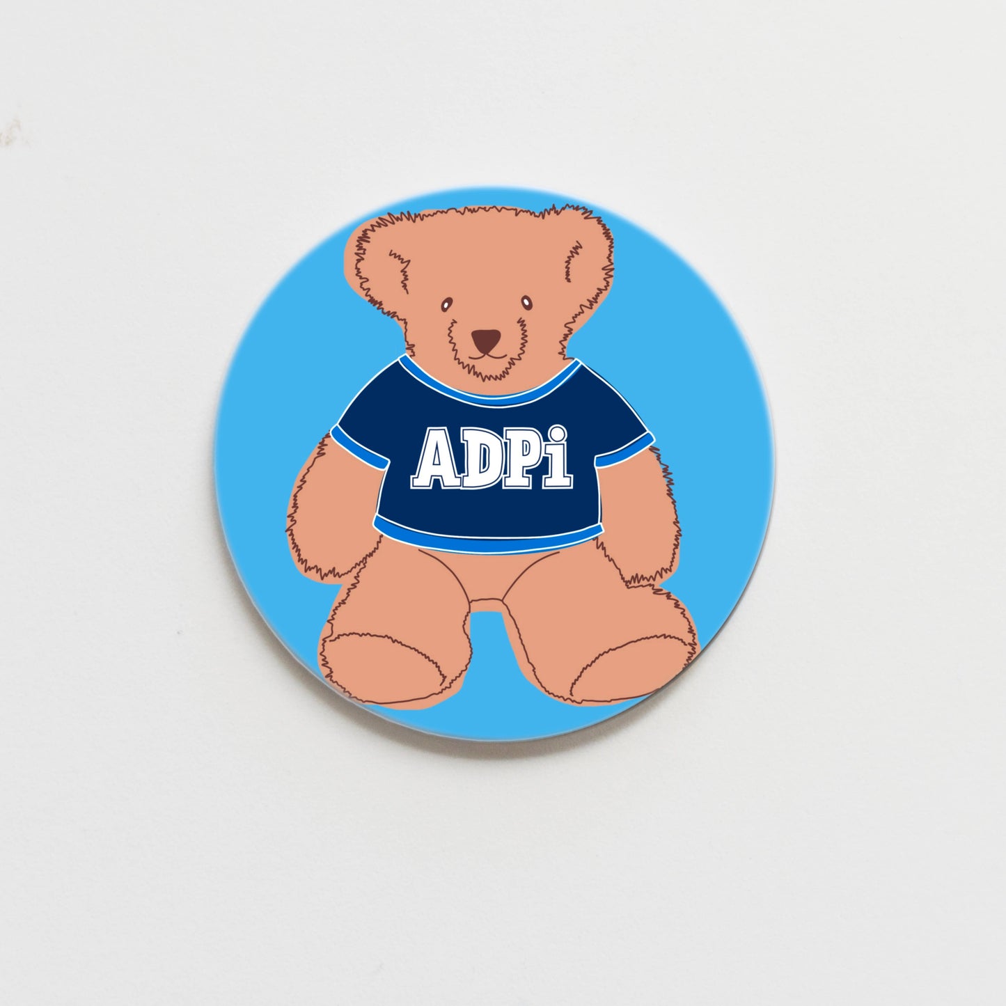 Alpha Delta Pi Teddy Bear Button- 3.00 inch