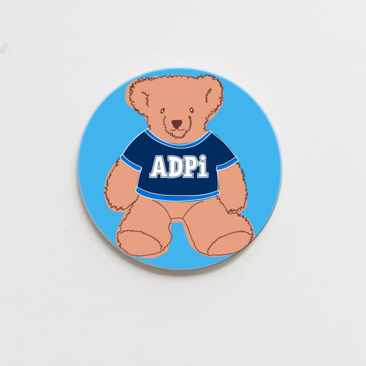Alpha Delta Pi Teddy Bear Button- 3.00 inch