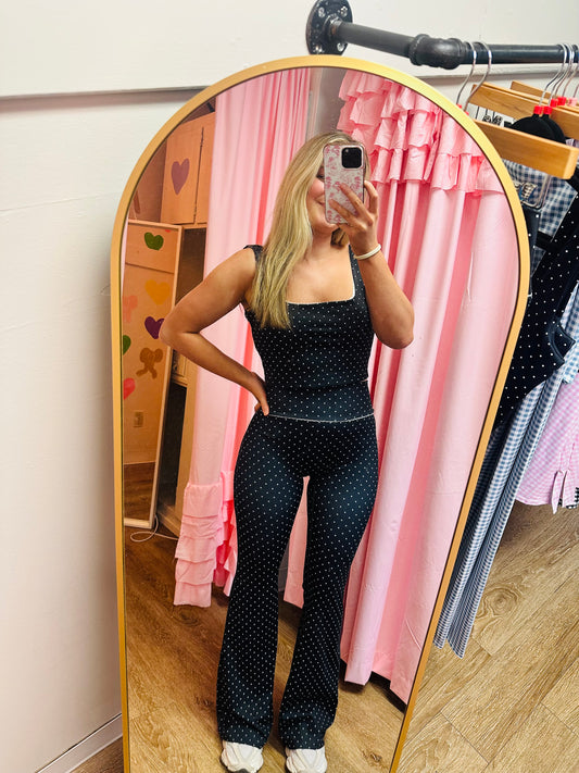 Black Polka Dot Bra Top