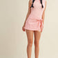 Gingham Print Sleeveless Wrap Tie Front Dress